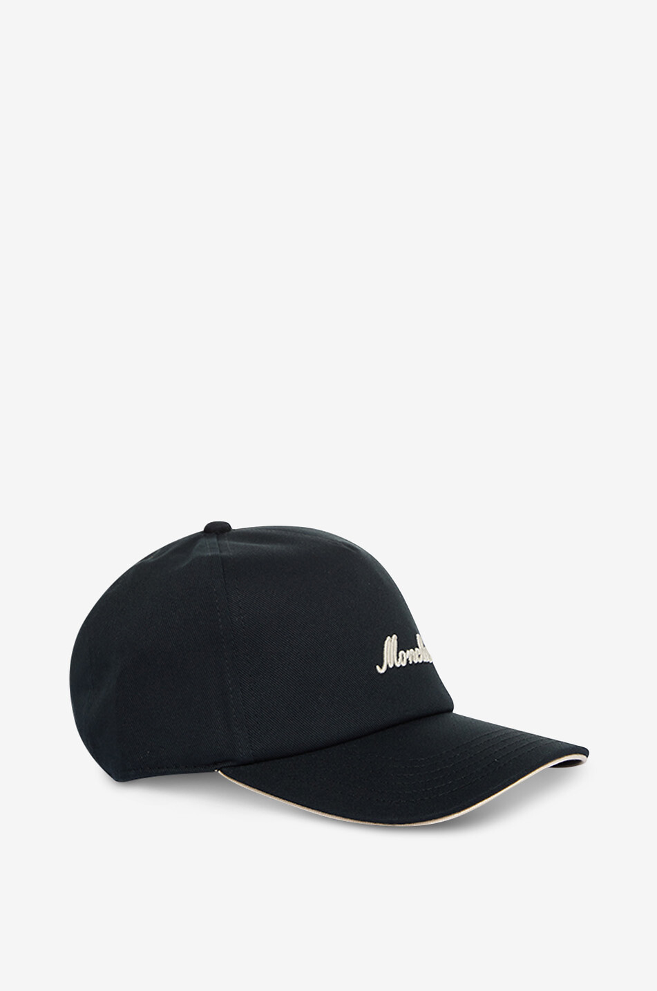 MONCLER Cursive logo embroidered twill baseball cap Men BLACK 2