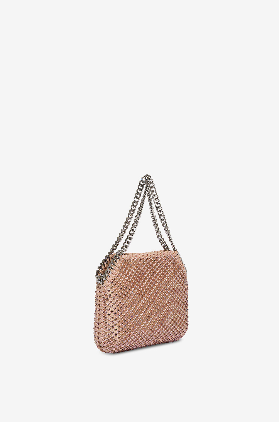 STELLA McCARTNEY Falabella Crystal Mini satin and mesh shoulder bag Women ORANGE 2
