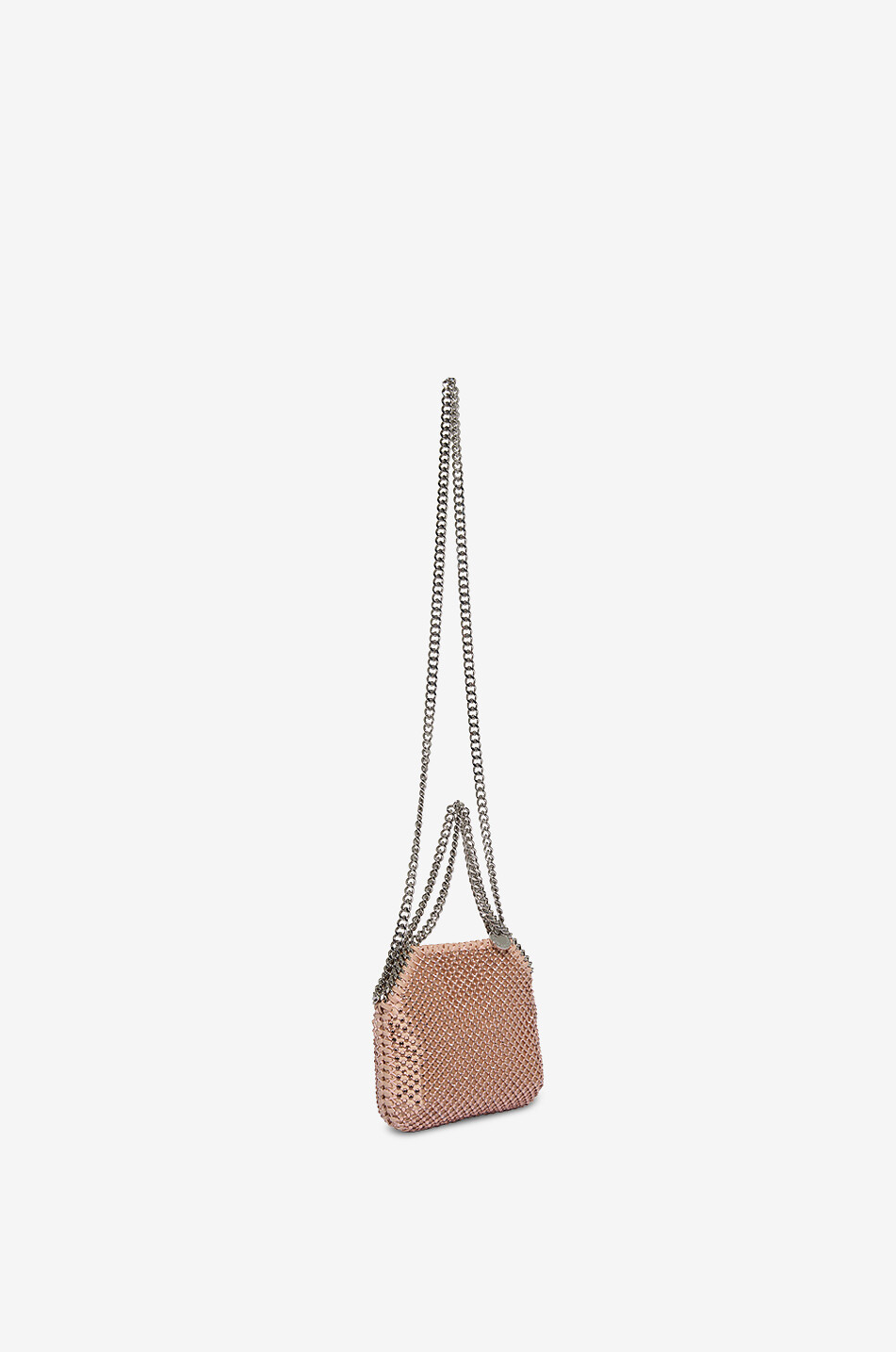 STELLA McCARTNEY Falabella Crystal Mini satin and mesh shoulder bag Women ORANGE 5
