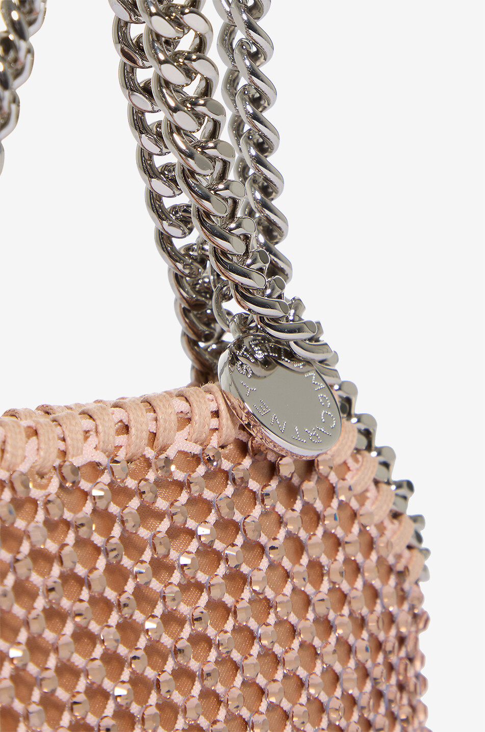 STELLA McCARTNEY Falabella Crystal Mini satin and mesh shoulder bag Women ORANGE 6