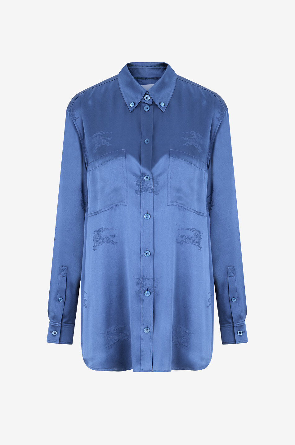 Chemise pyjama en jacquard de soie à col américain EKD