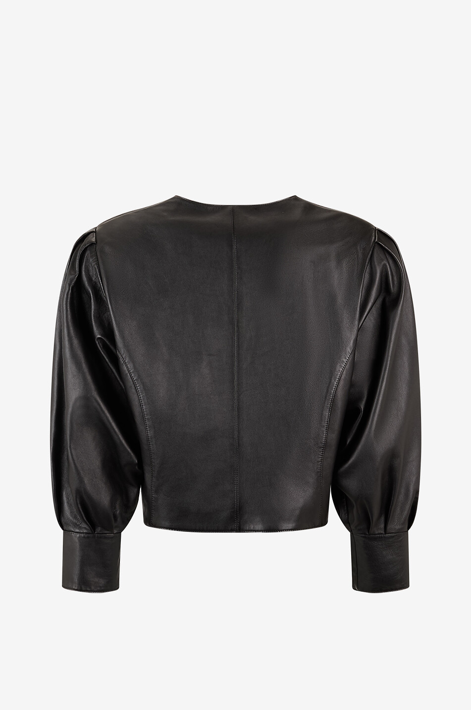 CHLOE Blouson court en cuir à manches chauve-souris Femme NOIR 2