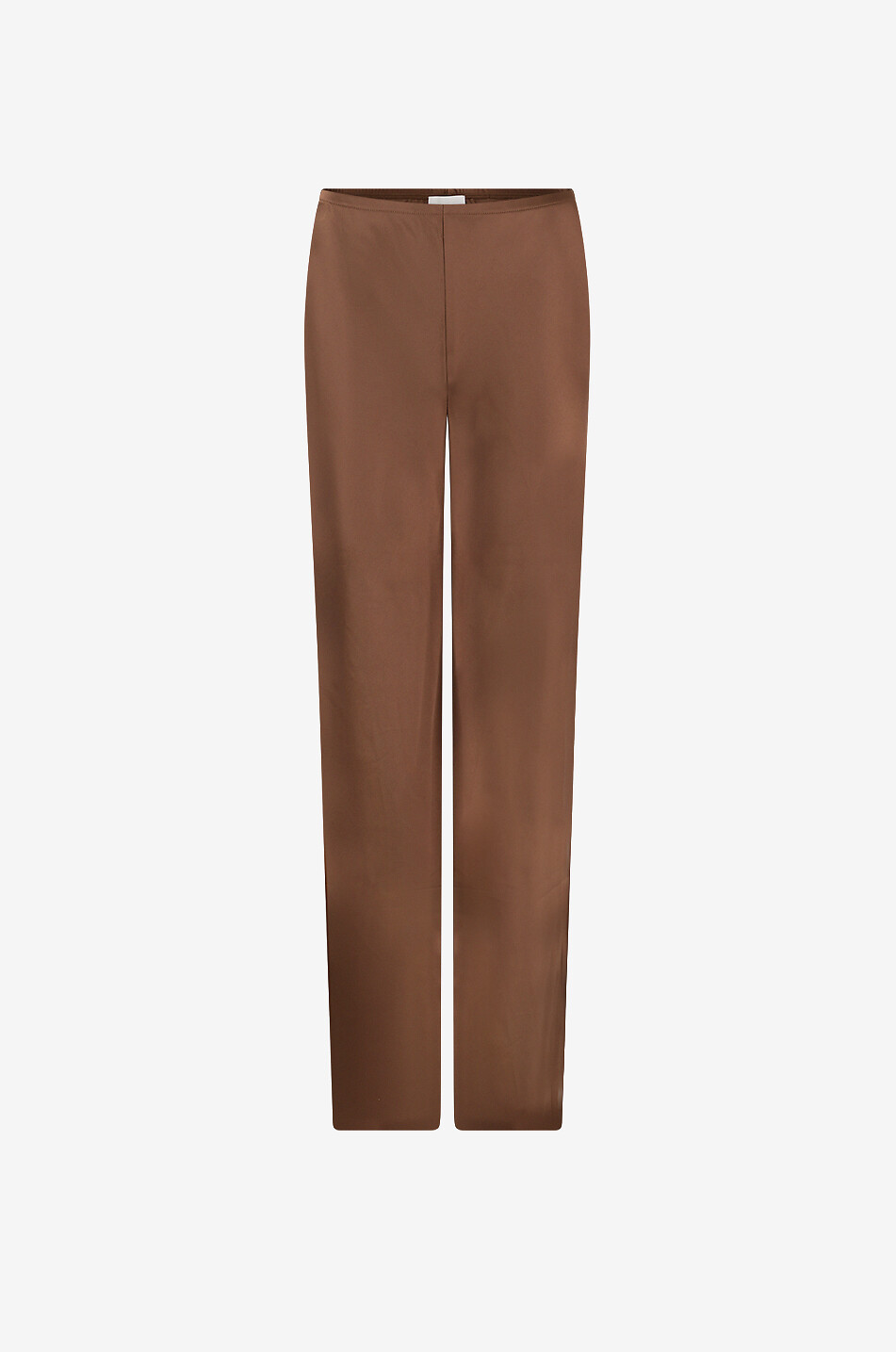 REFORMATION Gale satin mid-rise wide-leg trousers Women BROWN 1