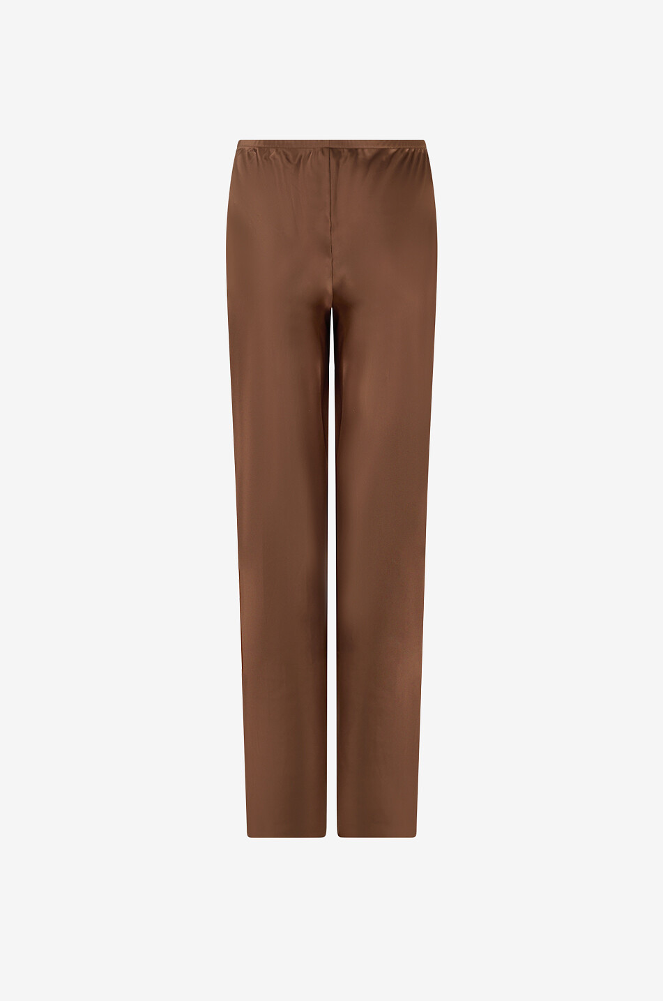 REFORMATION Gale satin mid-rise wide-leg trousers Women BROWN 2