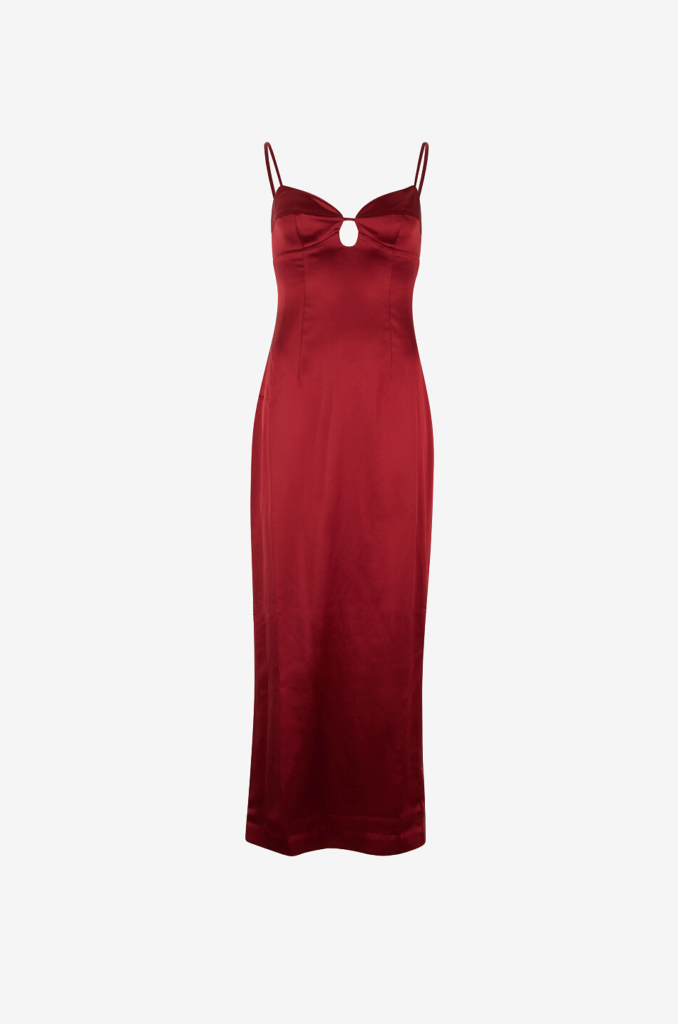 REFORMATION Sathia satin long slip dress Women DARK RED 1