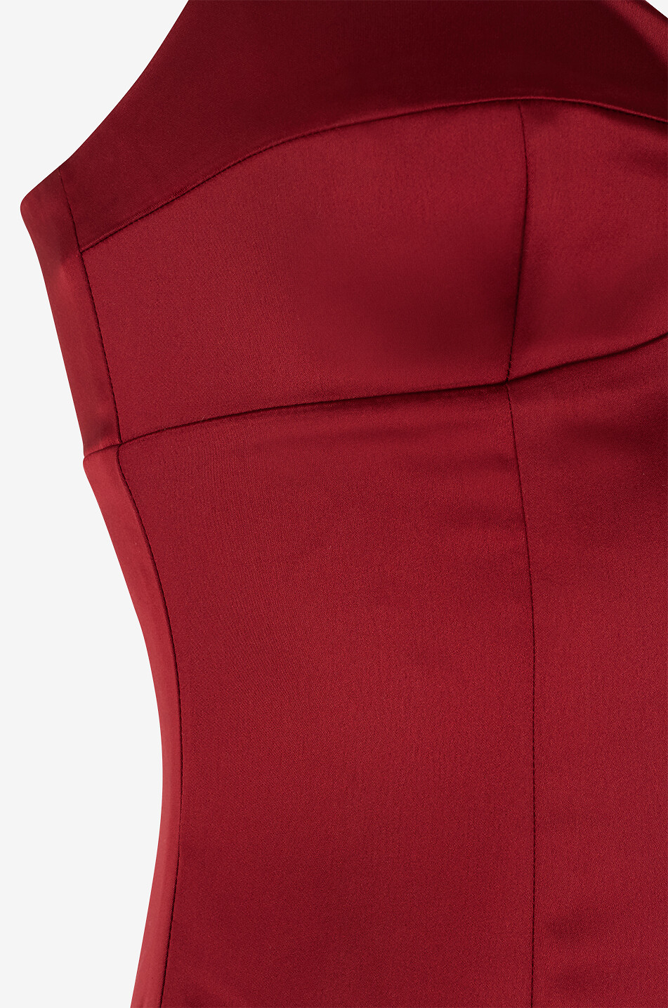REFORMATION Sathia satin long slip dress Women DARK RED 8