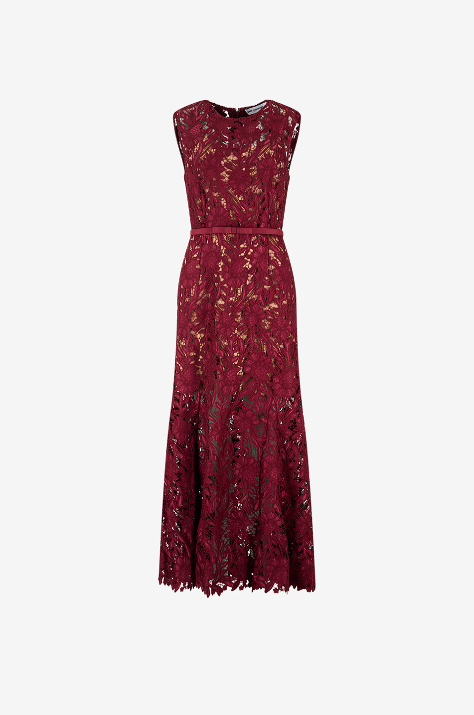 Sleeveless guipure midi dress