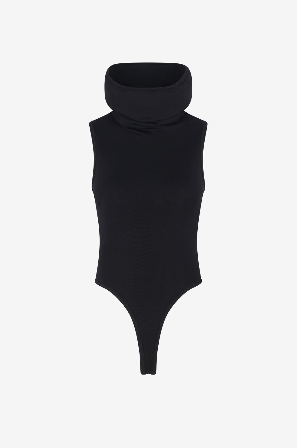 Show high-neck sleeveless jersey bodysuit