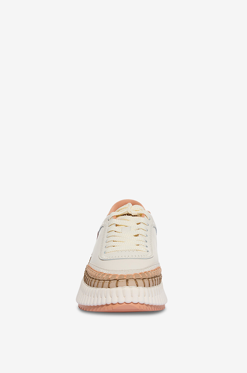 CHLOE Baskets basses en cuir lisse et daim Nama Femme ROSE CLAIR 2