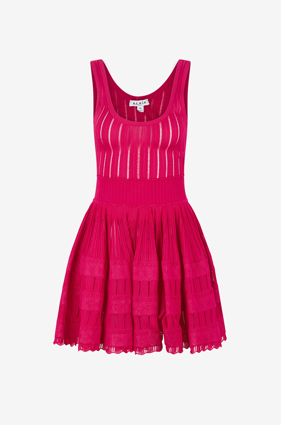 Crinoline fine openwork knit mini dress