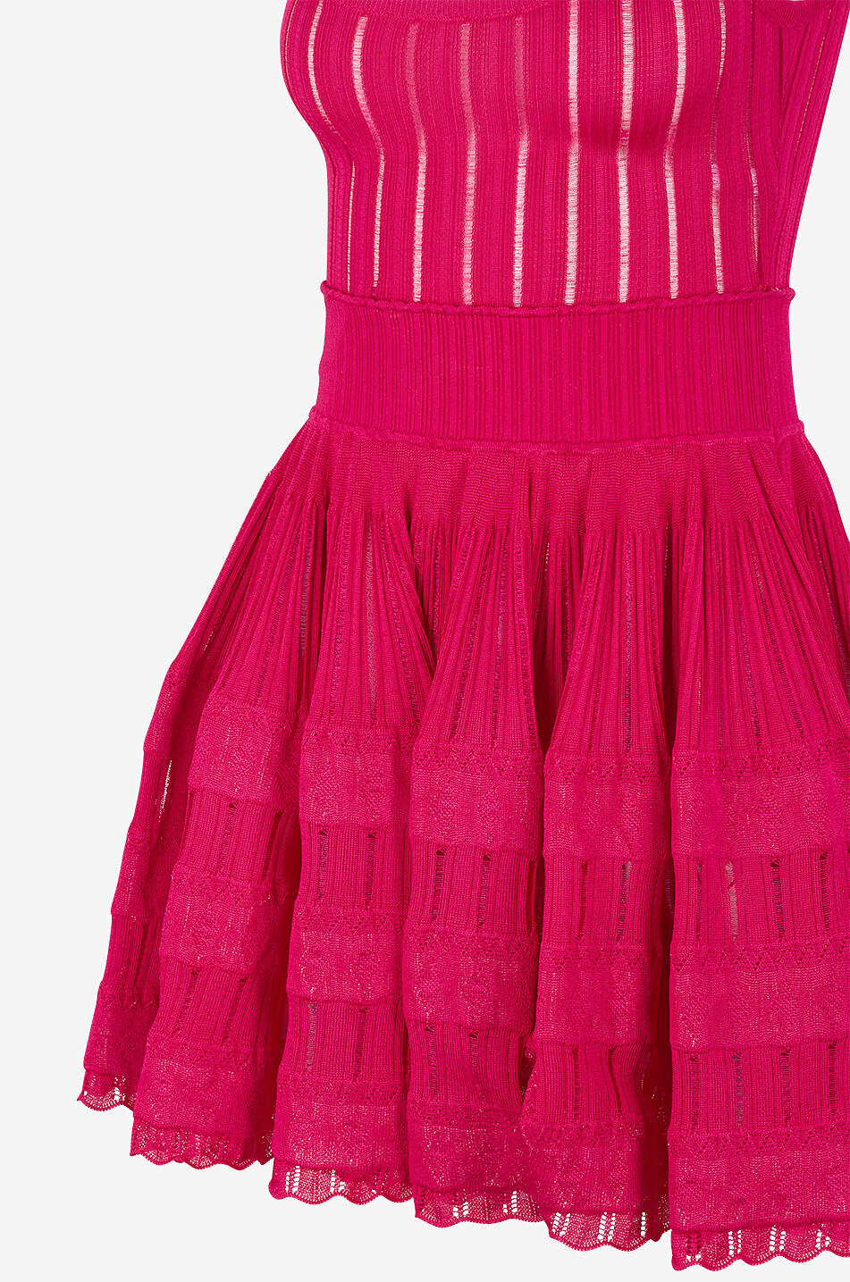 ALAÏA Crinoline fine openwork knit mini dress Women MEDIUM PINK 3