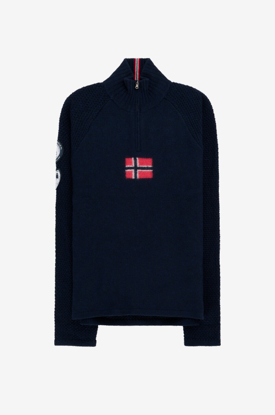 AMUNDSEN Flag adorned half-zip ski jumper Men DARK BLUE 2