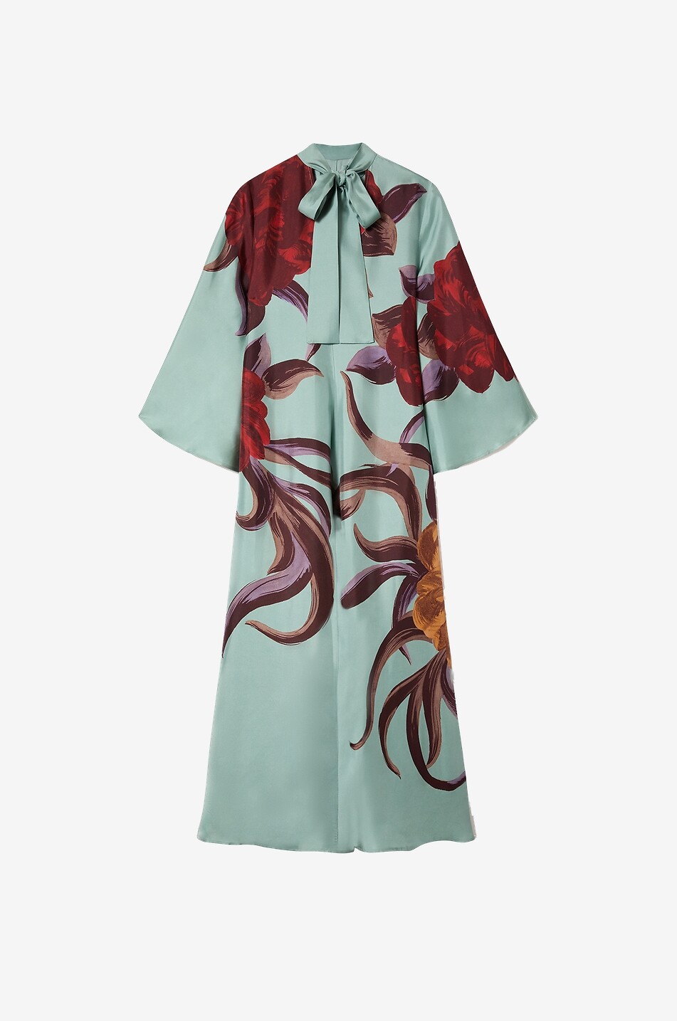 LA DOUBLEJ Robe longue en sergé à motif fantaisie Magnifico Femme BLEU CLAIR 1