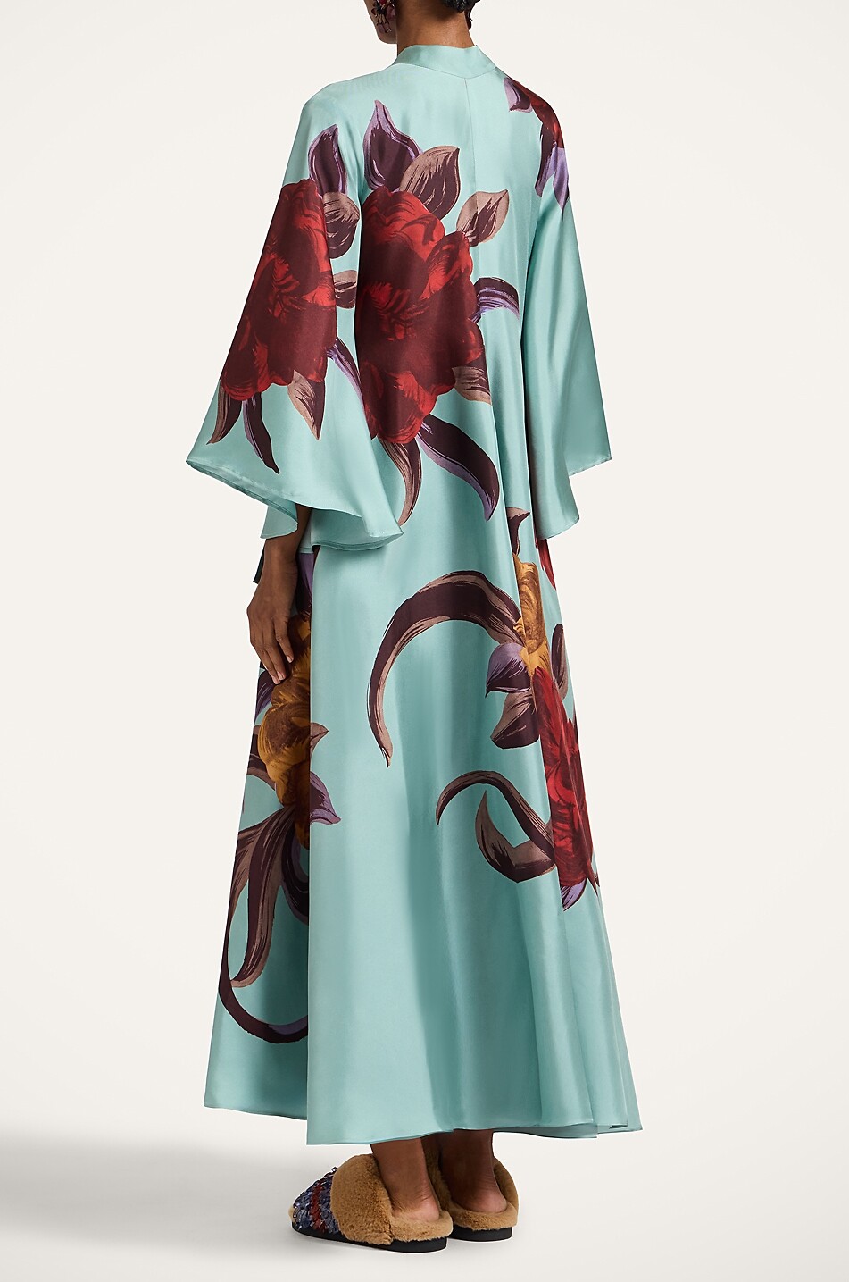 LA DOUBLEJ Robe longue en sergé à motif fantaisie Magnifico Femme BLEU CLAIR 4