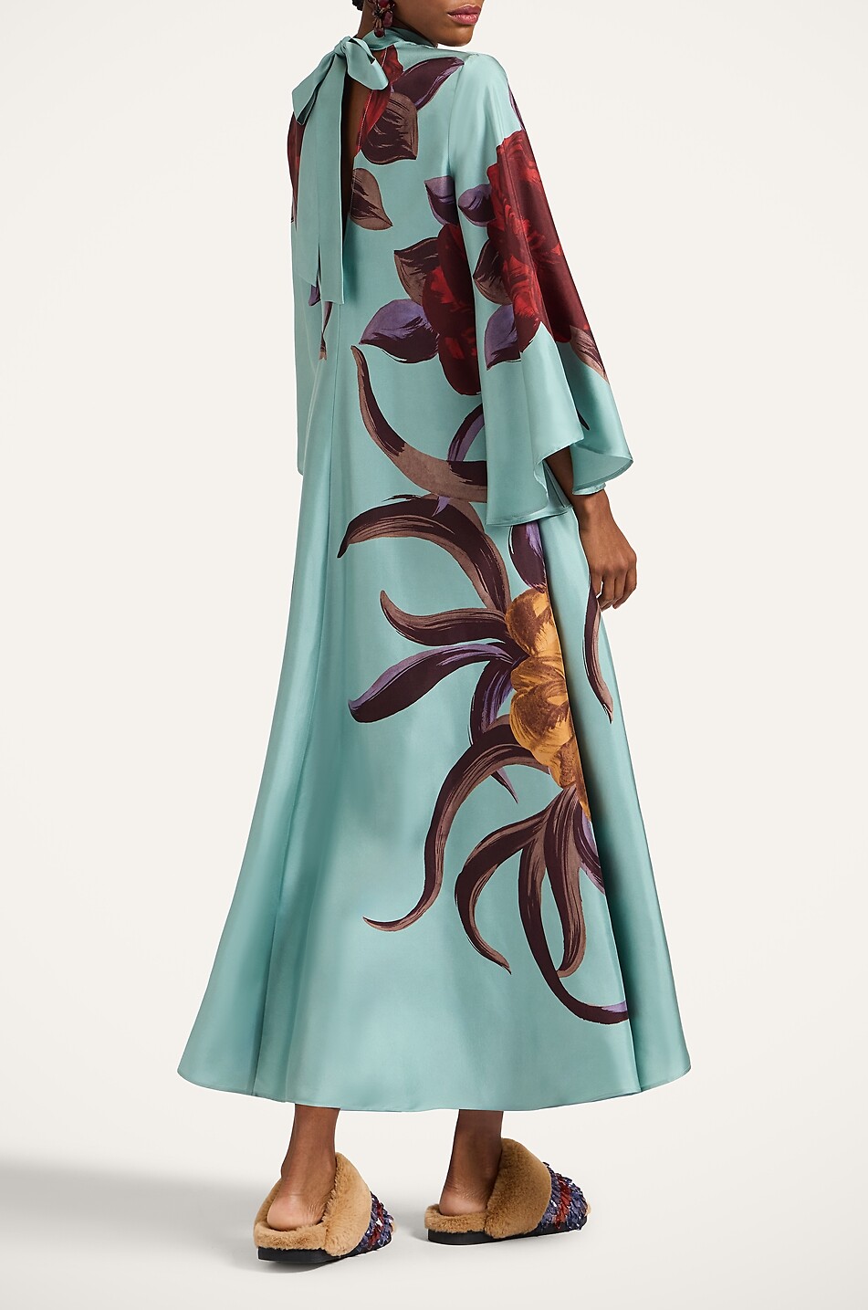 LA DOUBLEJ Robe longue en sergé à motif fantaisie Magnifico Femme BLEU CLAIR 6