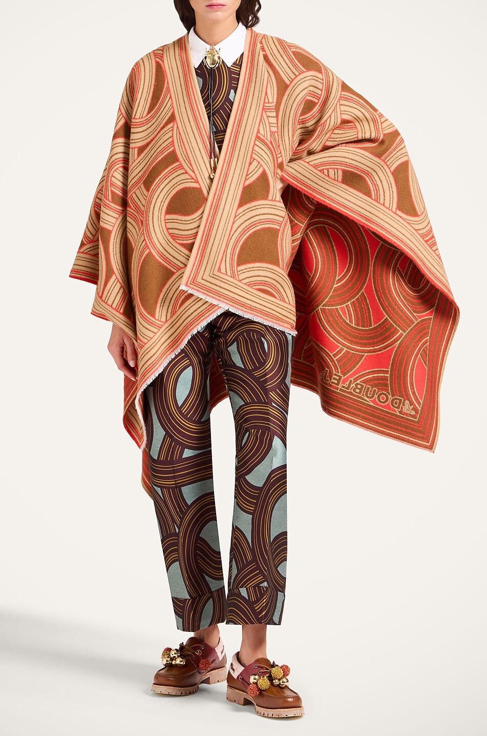 LA DOUBLEJ Poncho aus Wolle und Seide Soul Montecarlo Placée Damen BUNT 3