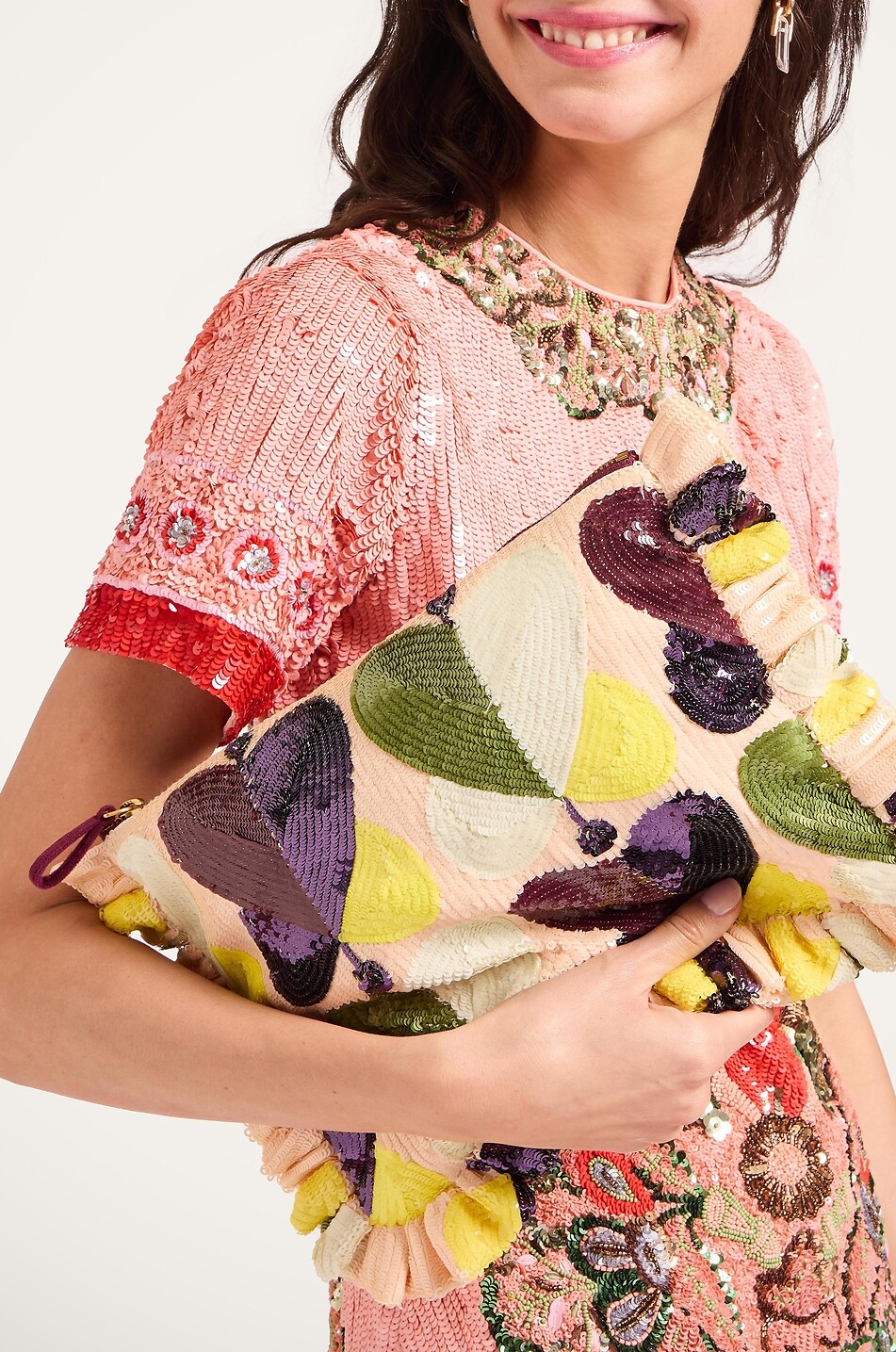 LA DOUBLEJ Pochette à sequins et volants Hand Pochette Farfalla Femme MULTICOLORE 3