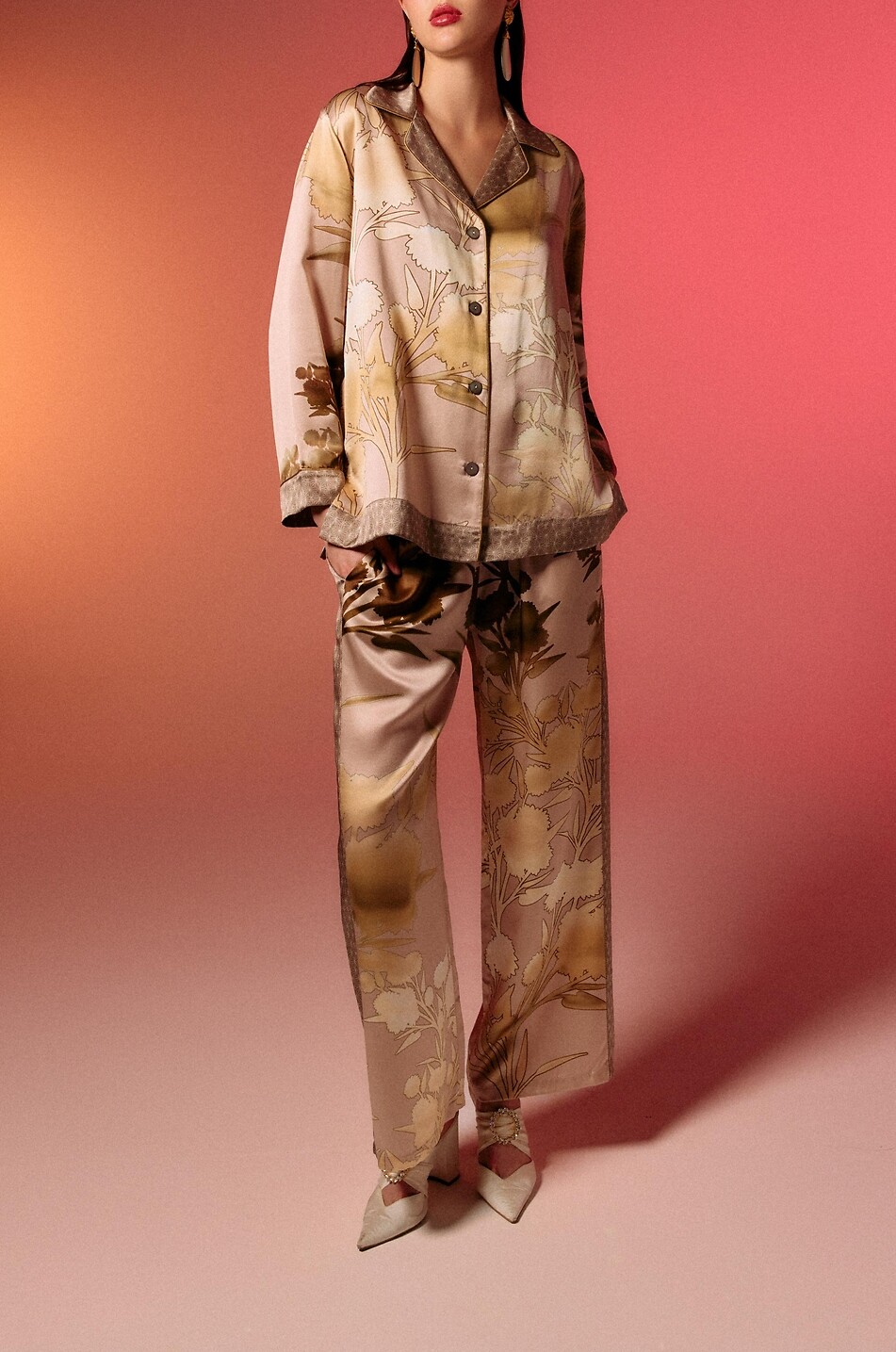 KARMA ON THE ROCKS Pyjama imprimé floral en satin irisé Isa Femme MULTICOLORE 2