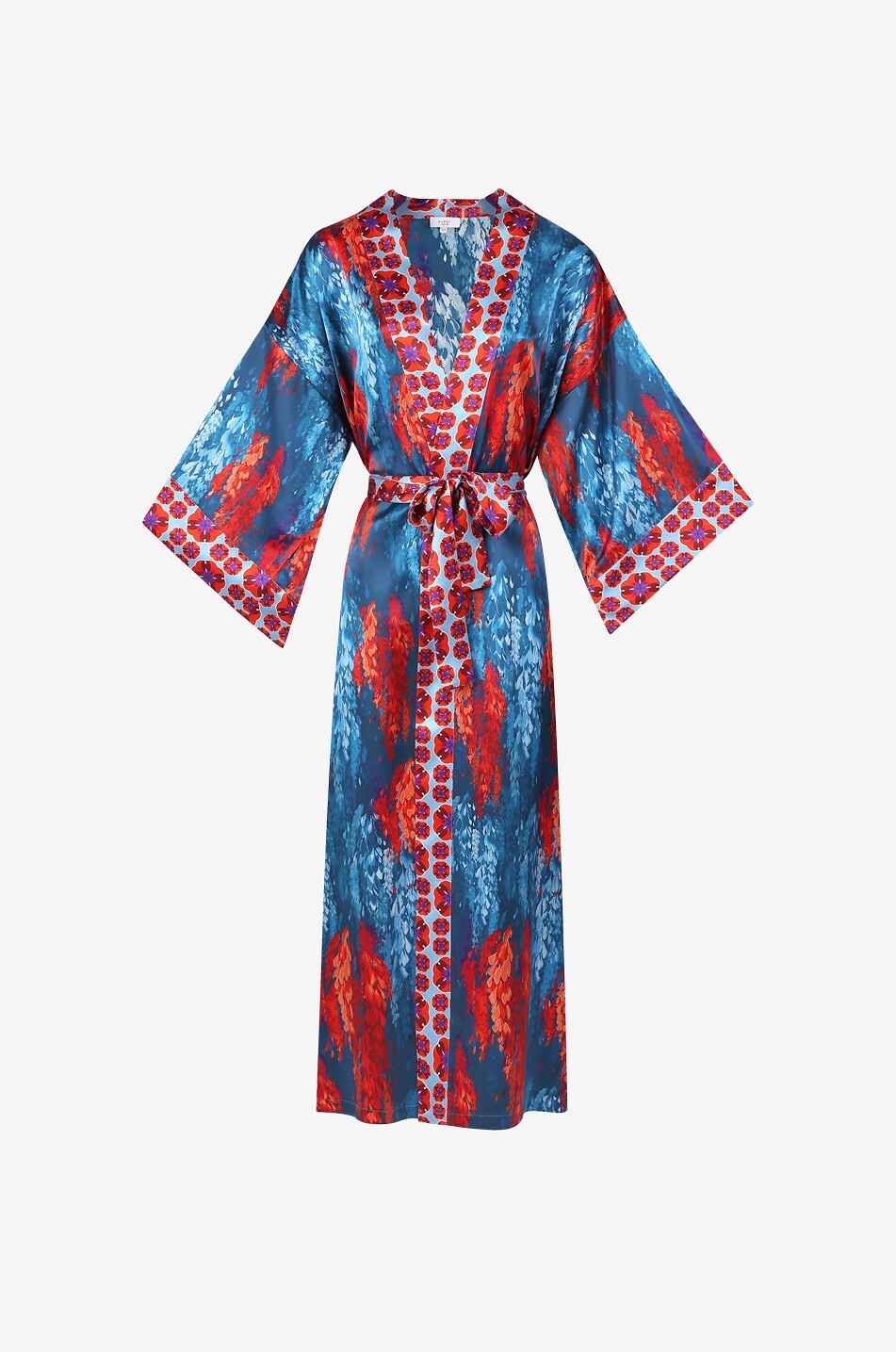 KARMA ON THE ROCKS Kimono long en satin de soie imprimé Nikko Fuji Femme MULTICOLORE 1