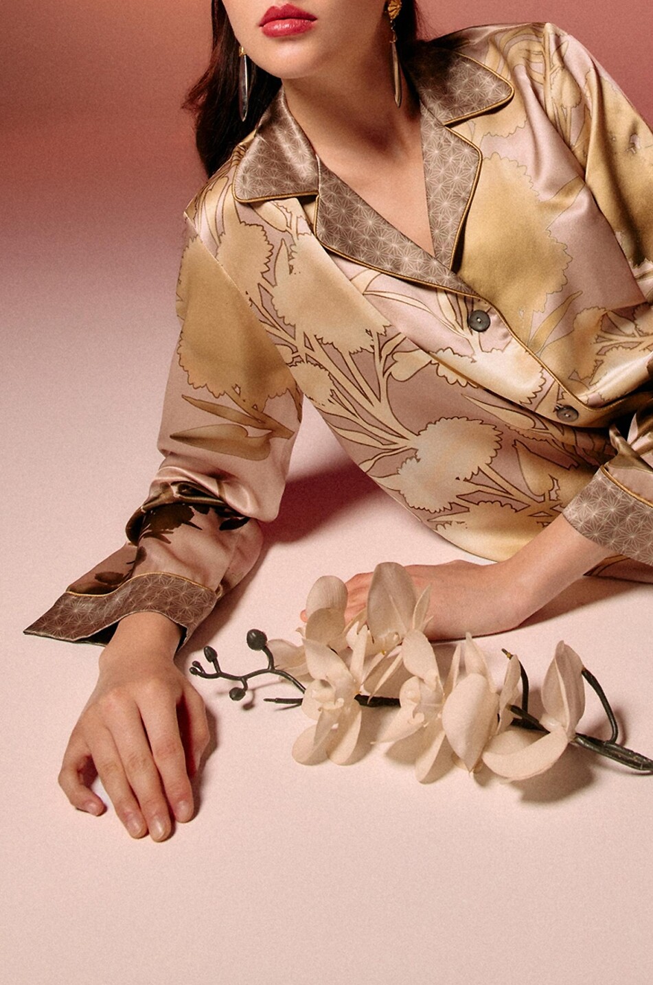 KARMA ON THE ROCKS Pyjama imprimé floral en satin irisé Isa Femme MULTICOLORE 4