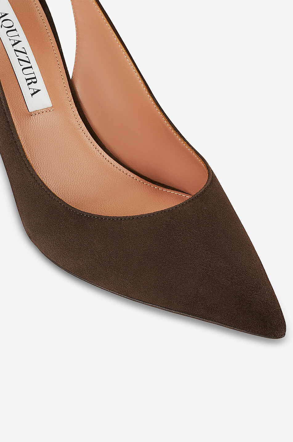 AQUAZZURA Bow Tie 85 suede pumps Women DARK BROWN 6