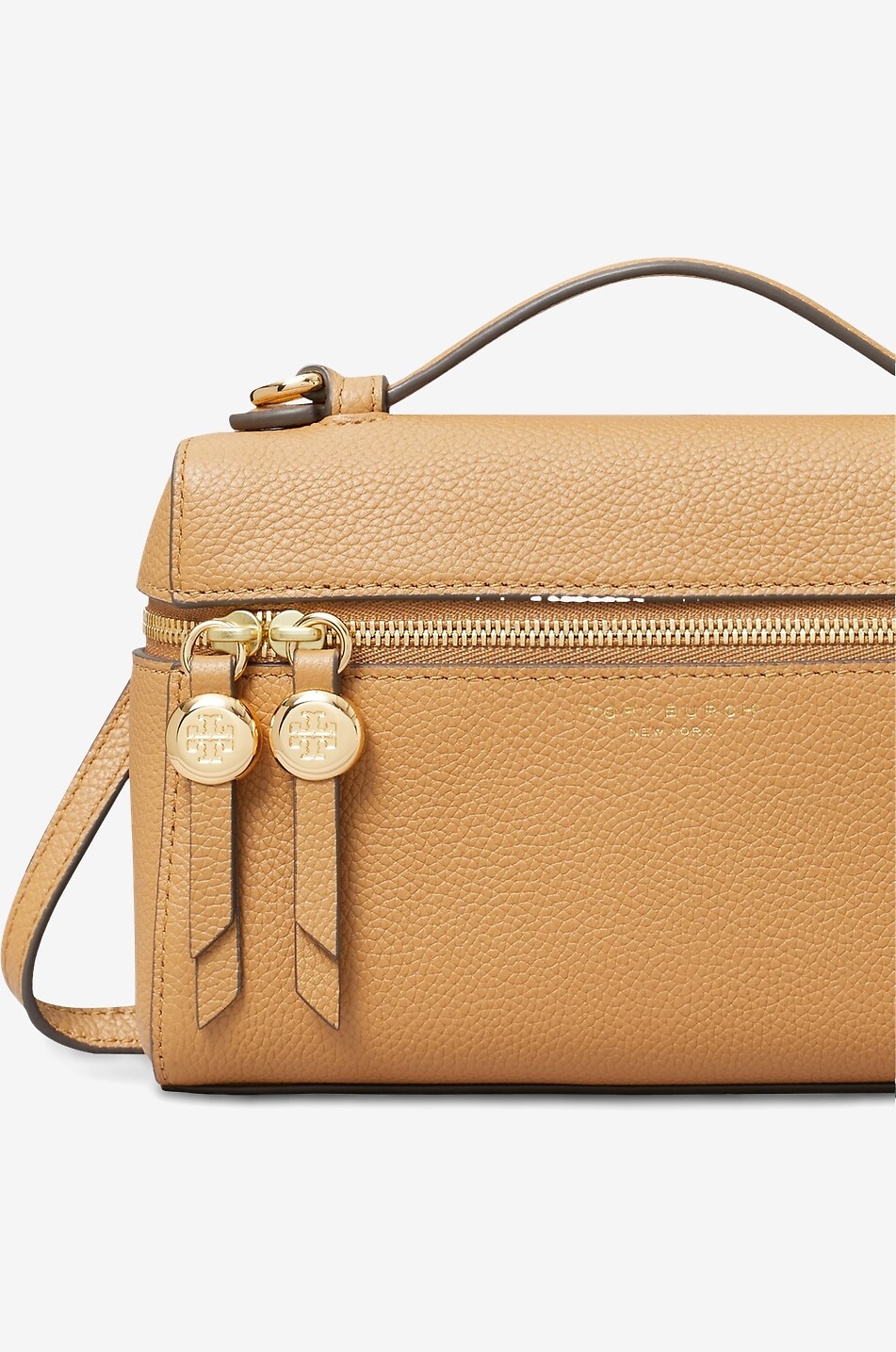 TORY BURCH Sac à main en cuir grainé Romy Slim Mini Femme MARRON CLAIR 3