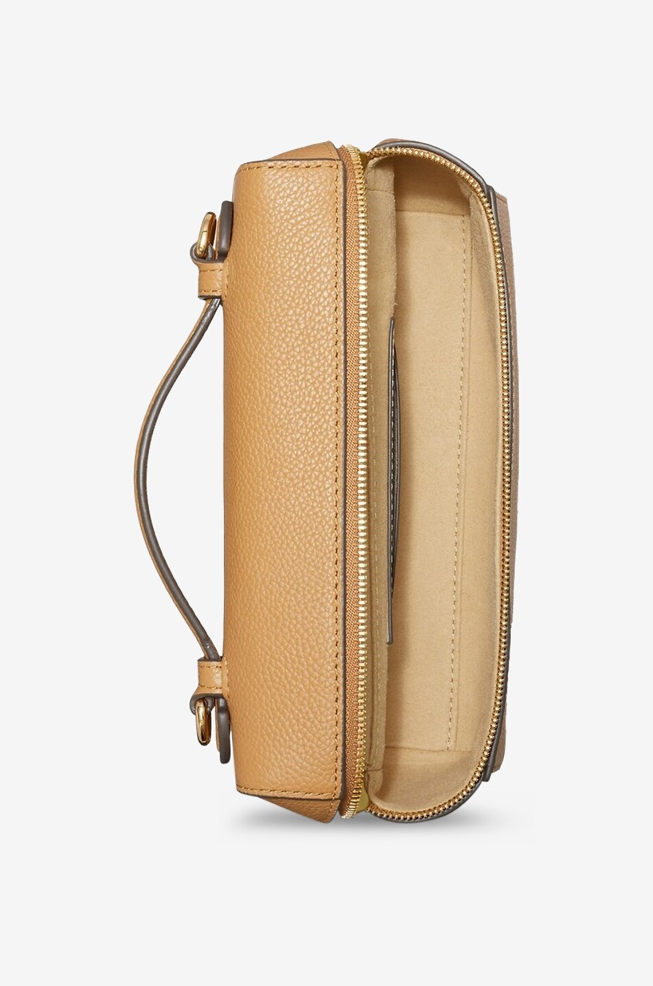TORY BURCH Sac à main en cuir grainé Romy Slim Mini Femme MARRON CLAIR 4