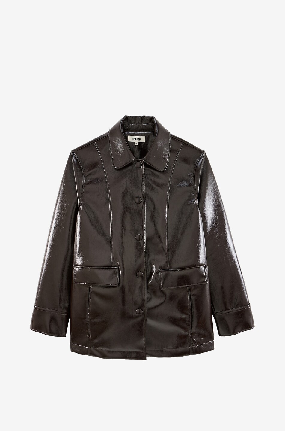 Clothilde vinyl mid-length peter pan collar coat