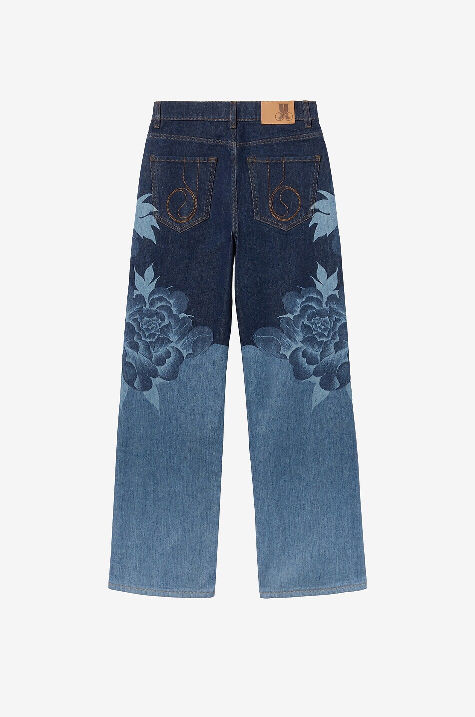 LA DOUBLEJ Straight-leg floral denim jeans Women BLUE 2