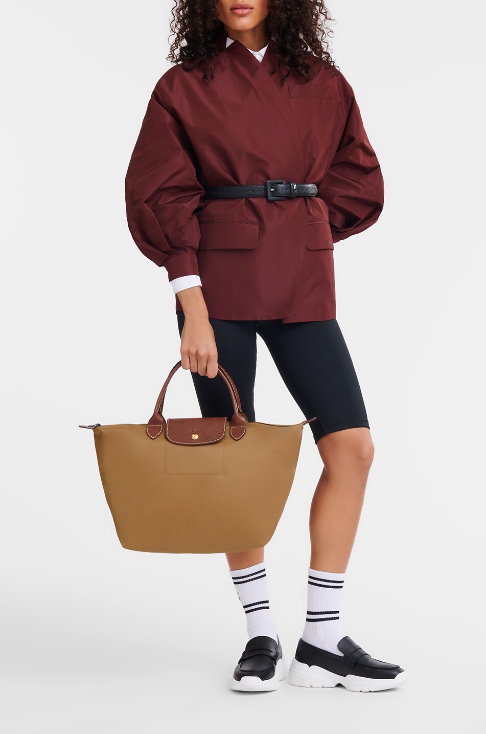 LONGCHAMP Sac à main en toile Le Pliage Original M Femme COGNAC 3