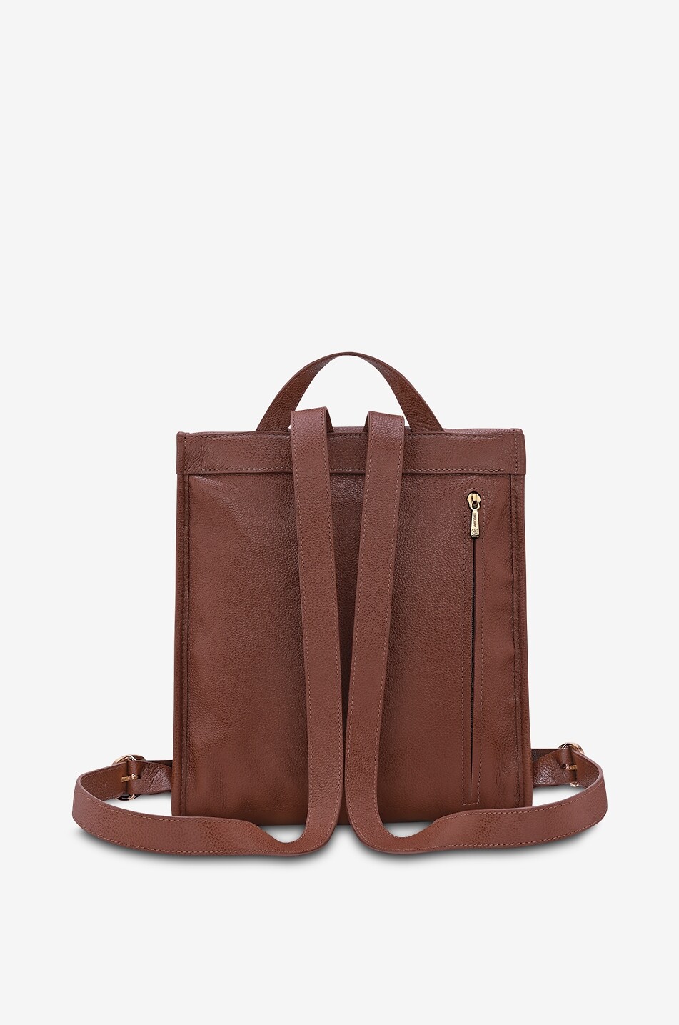 LONGCHAMP Rucksack aus genarbtem Leder Le Foulonné M Damen HELLBRAUN 3