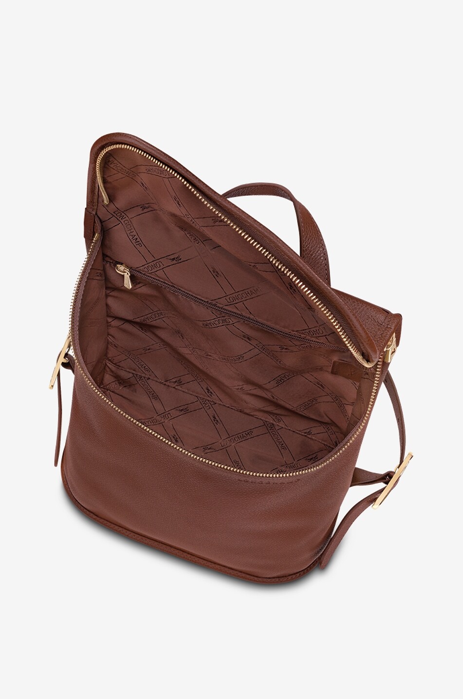 LONGCHAMP Rucksack aus genarbtem Leder Le Foulonné M Damen HELLBRAUN 4