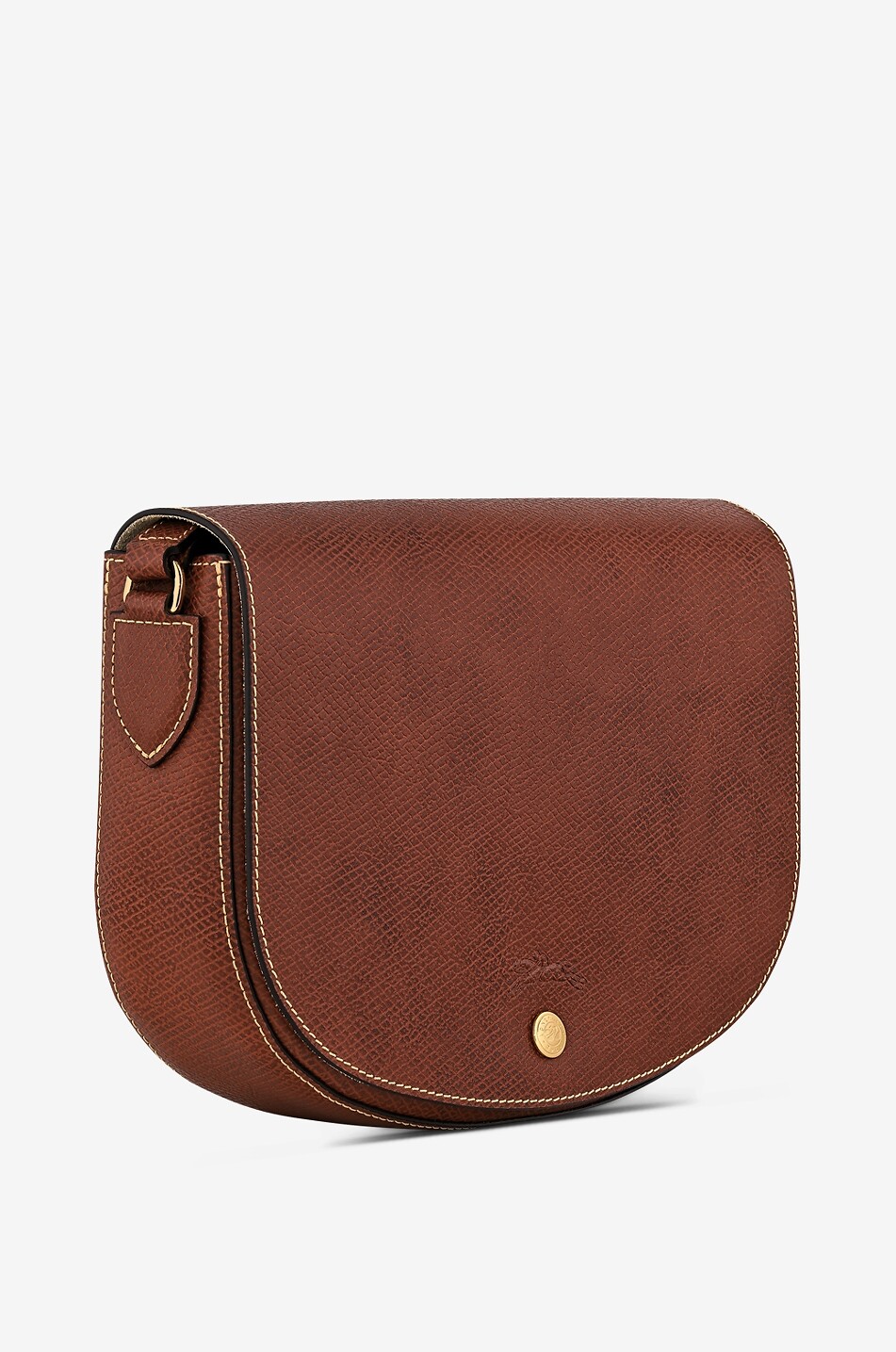 LONGCHAMP Sac porté épaule en cuir grainé Épure Femme MARRON 2