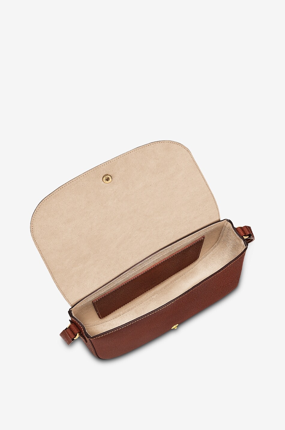 LONGCHAMP Sac porté épaule en cuir grainé Épure Femme MARRON 5