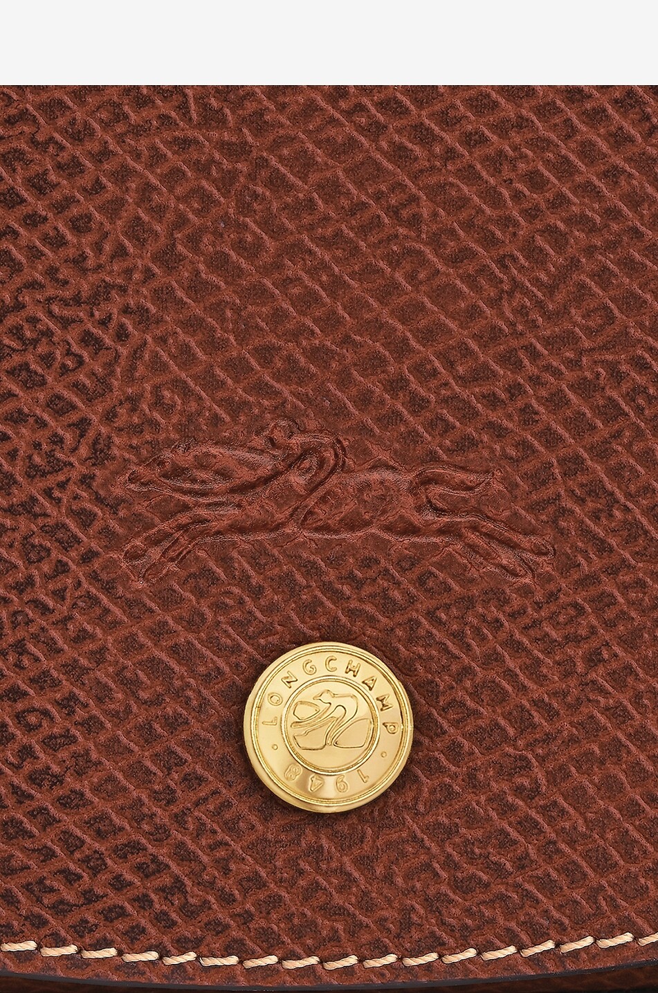 LONGCHAMP Sac porté épaule en cuir grainé Épure Femme MARRON 6