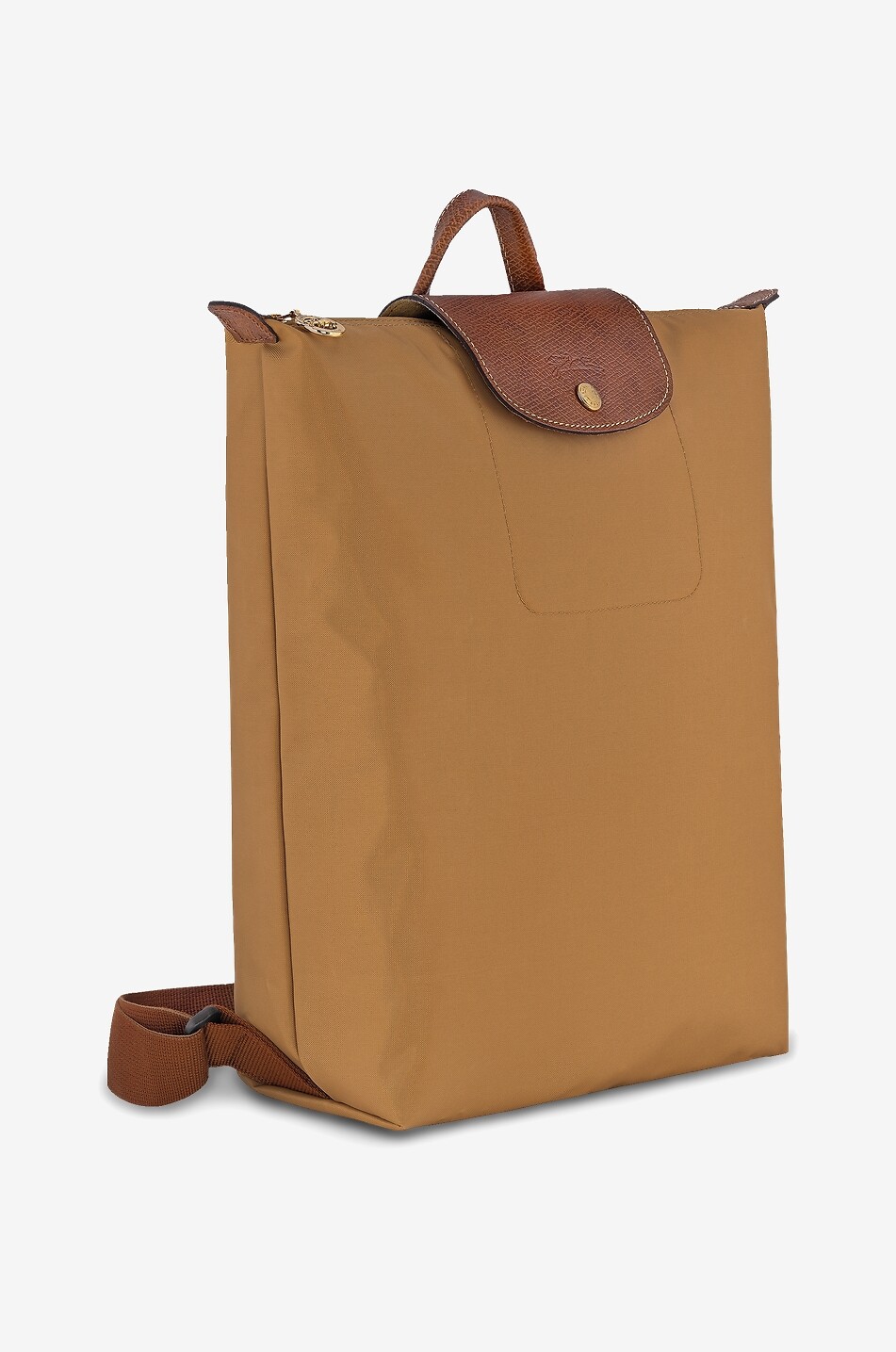 LONGCHAMP Le Pliage Original M canvas and leather backpack Women MEDIUM BROWN 2