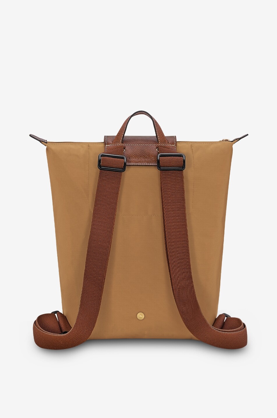 LONGCHAMP Le Pliage Original M canvas and leather backpack Women MEDIUM BROWN 4