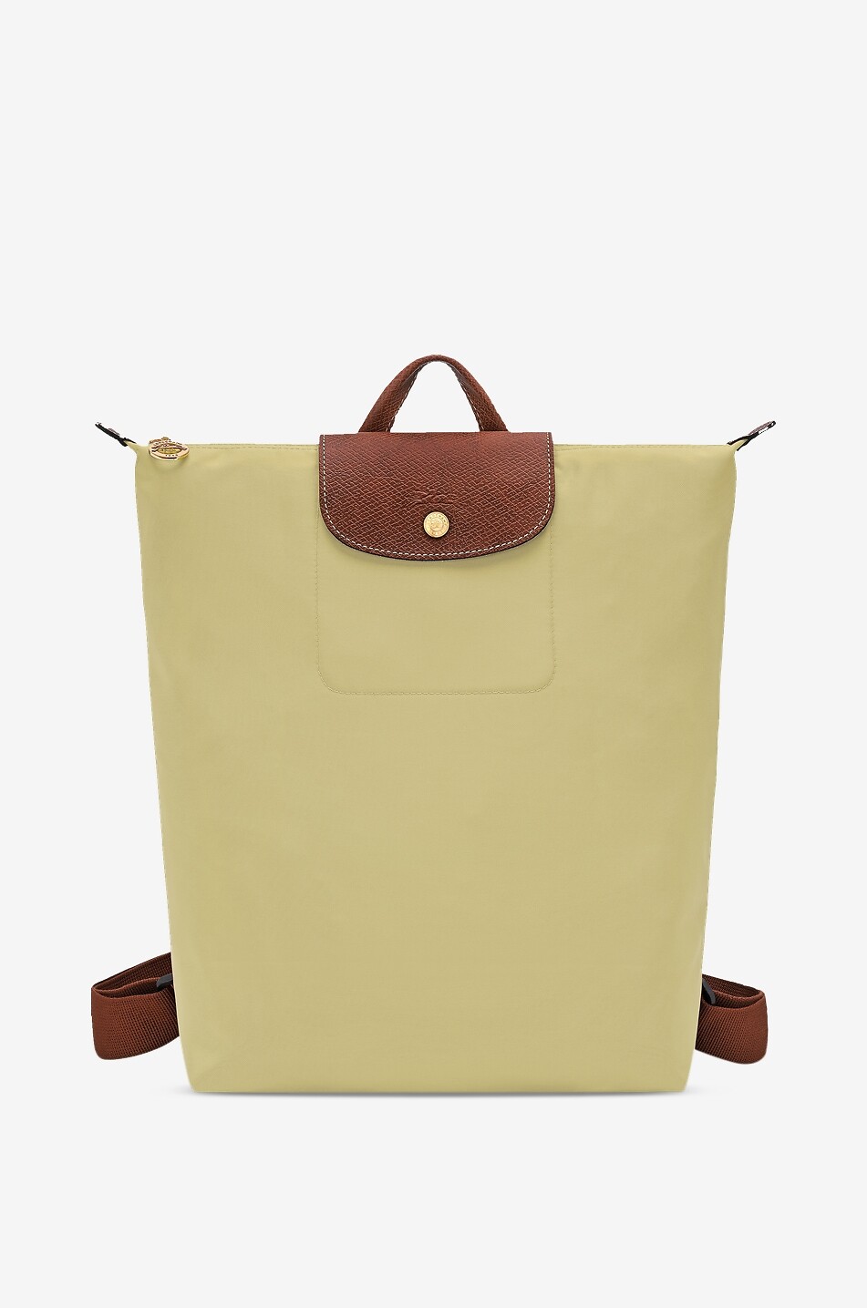 LONGCHAMP Le Pliage Original M canvas and leather backpack Women LIGHT GREEN 1