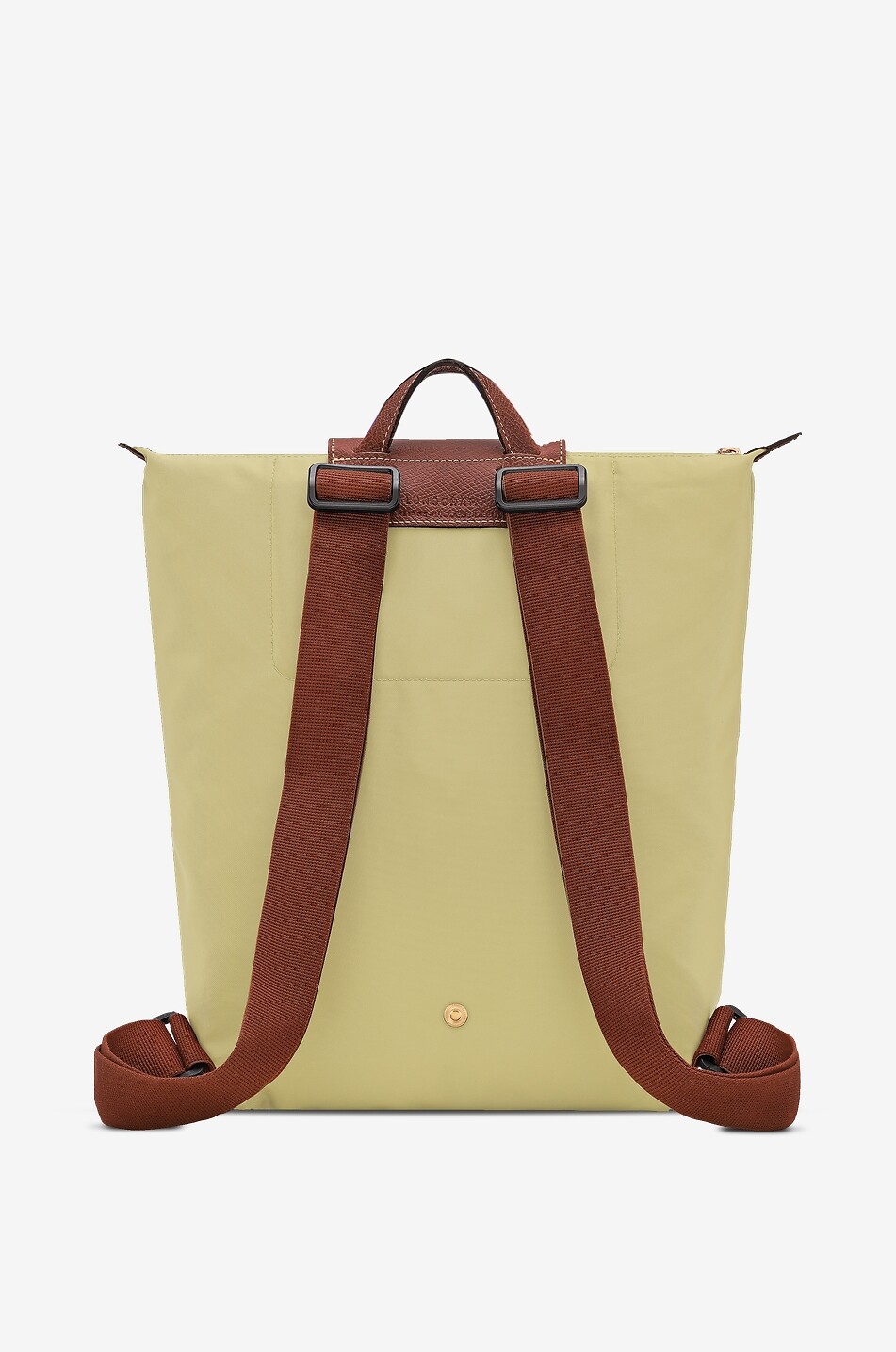 LONGCHAMP Le Pliage Original M canvas and leather backpack Women LIGHT GREEN 3