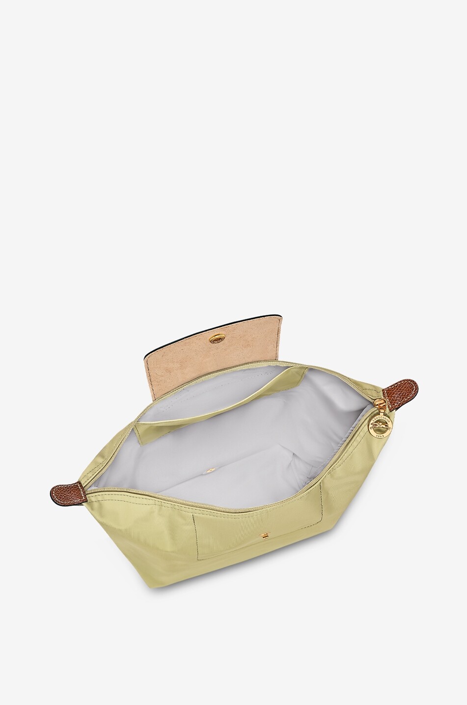 LONGCHAMP Le Pliage Original M canvas and leather backpack Women LIGHT GREEN 4