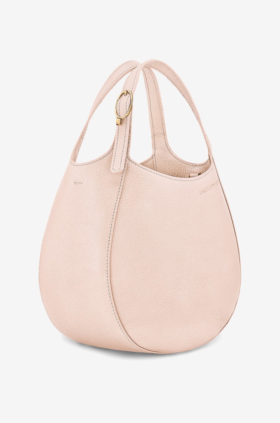 LONGCHAMP Sac à main arrondi en cuir grainé Le Foulonné S Femme BLANC CASSE 2