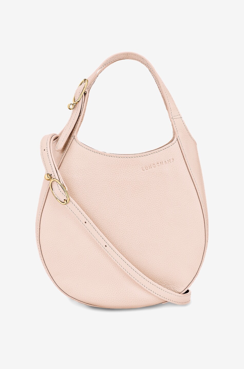 LONGCHAMP Sac à main arrondi en cuir grainé Le Foulonné S Femme BLANC CASSE 5