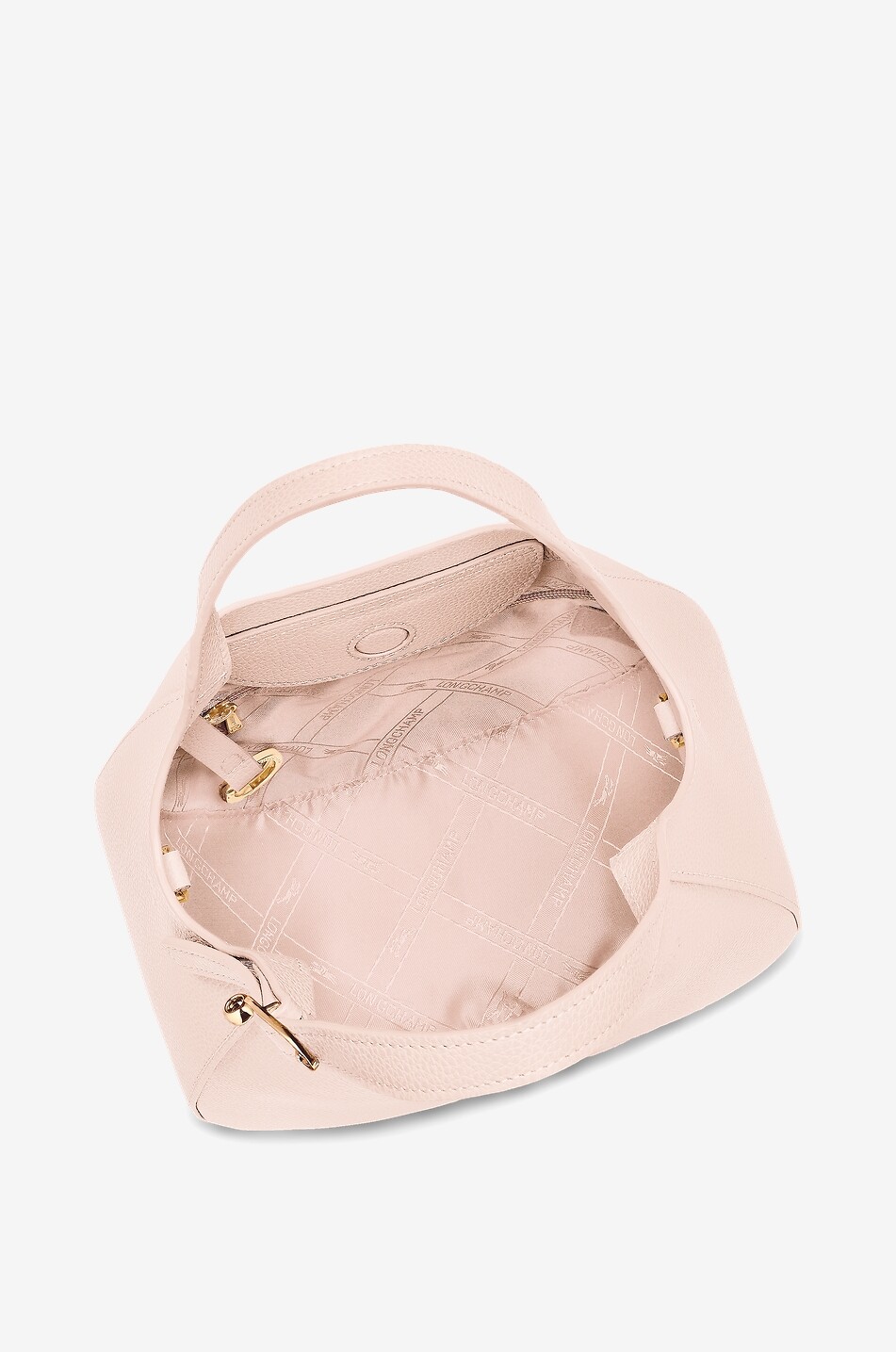 LONGCHAMP Sac à main arrondi en cuir grainé Le Foulonné S Femme BLANC CASSE 6