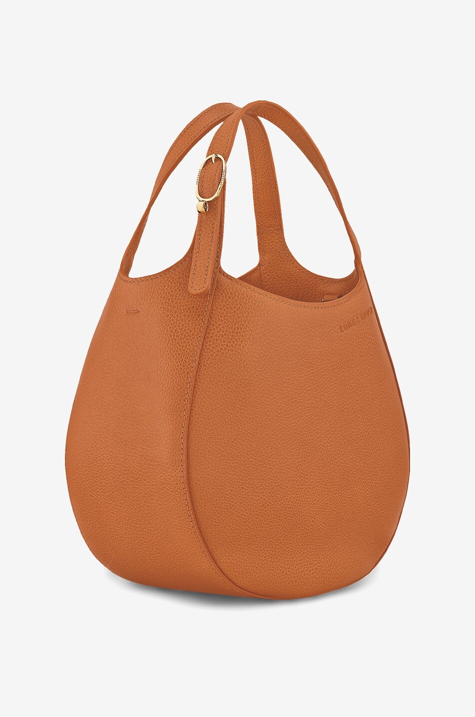 LONGCHAMP Sac à main arrondi en cuir grainé Le Foulonné S Femme ORANGE FONCÉ 2