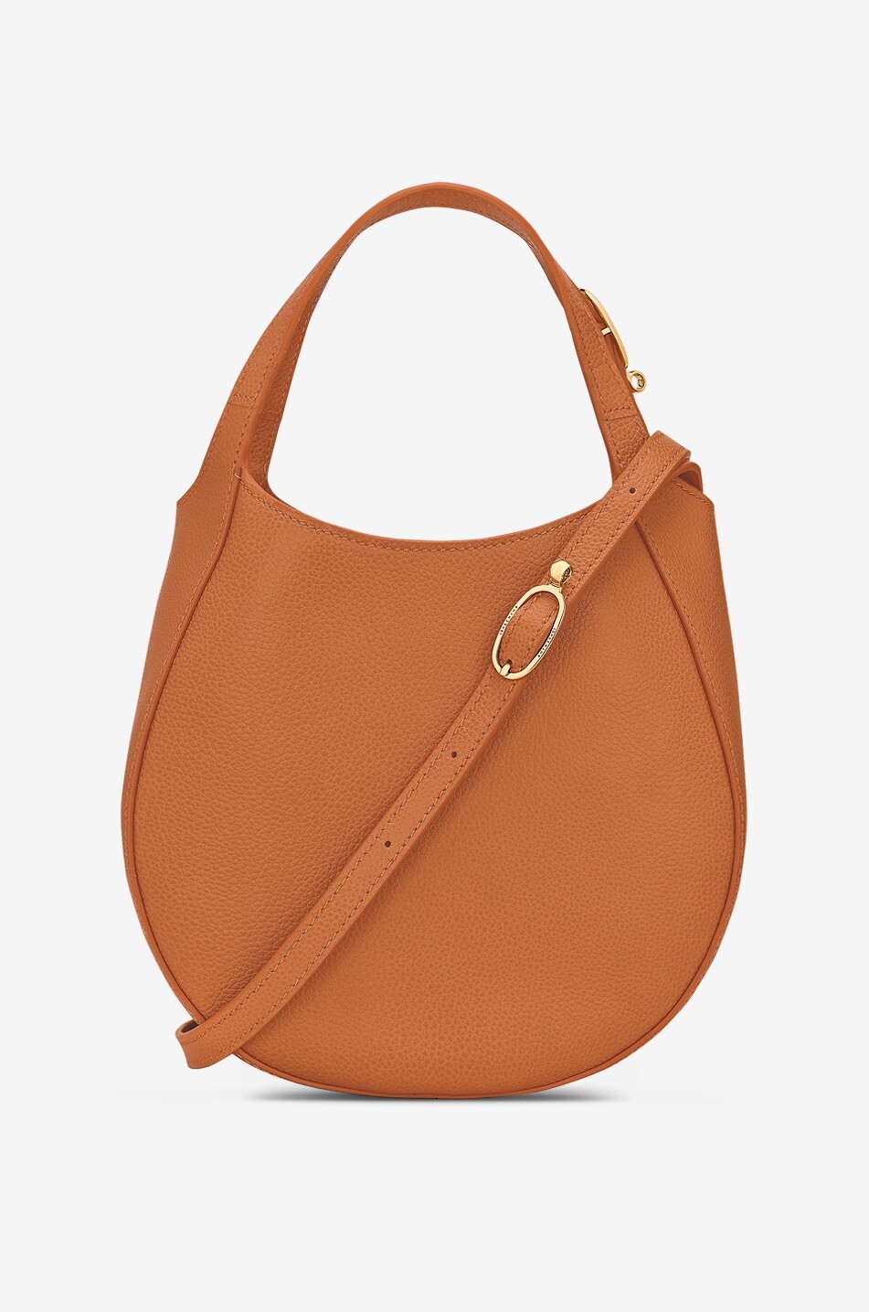LONGCHAMP Sac à main arrondi en cuir grainé Le Foulonné S Femme ORANGE FONCÉ 4