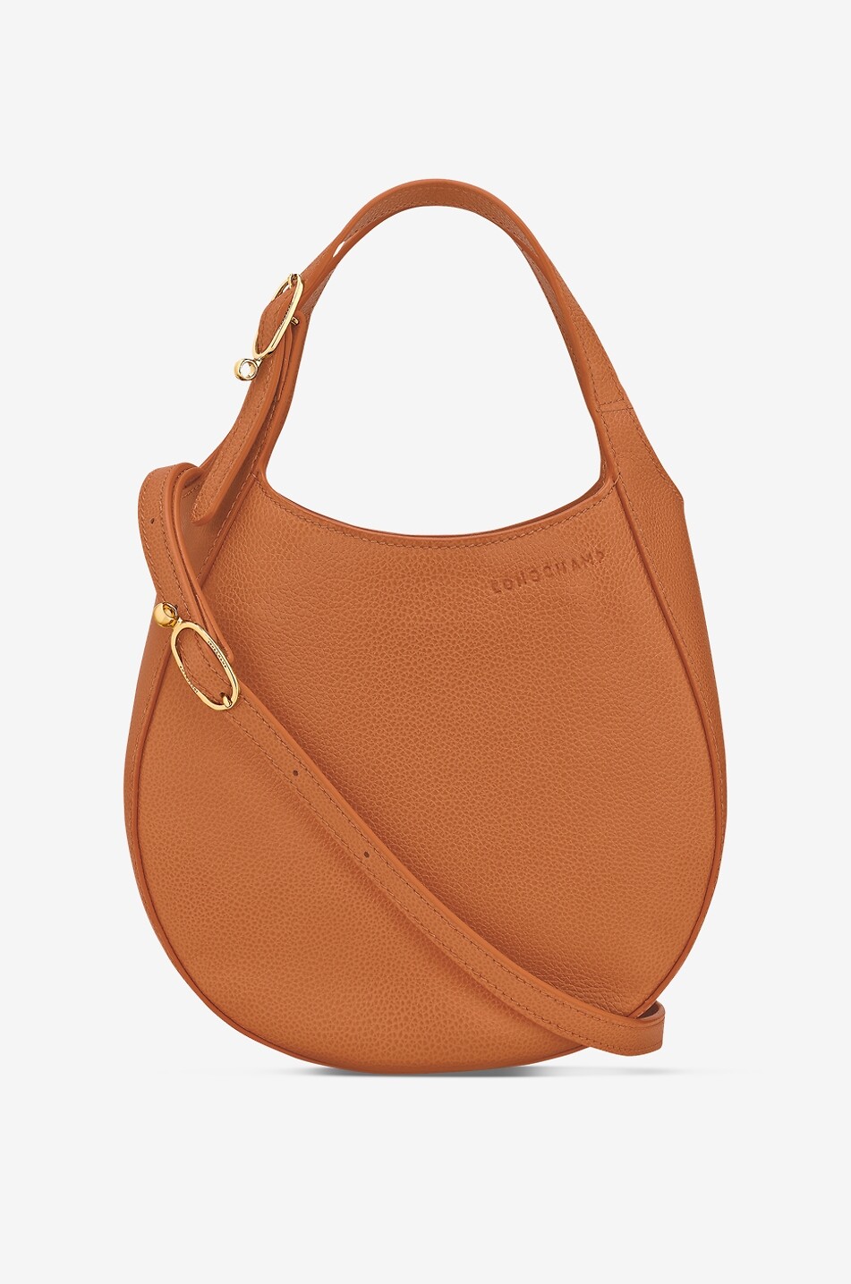LONGCHAMP Sac à main arrondi en cuir grainé Le Foulonné S Femme ORANGE FONCÉ 5