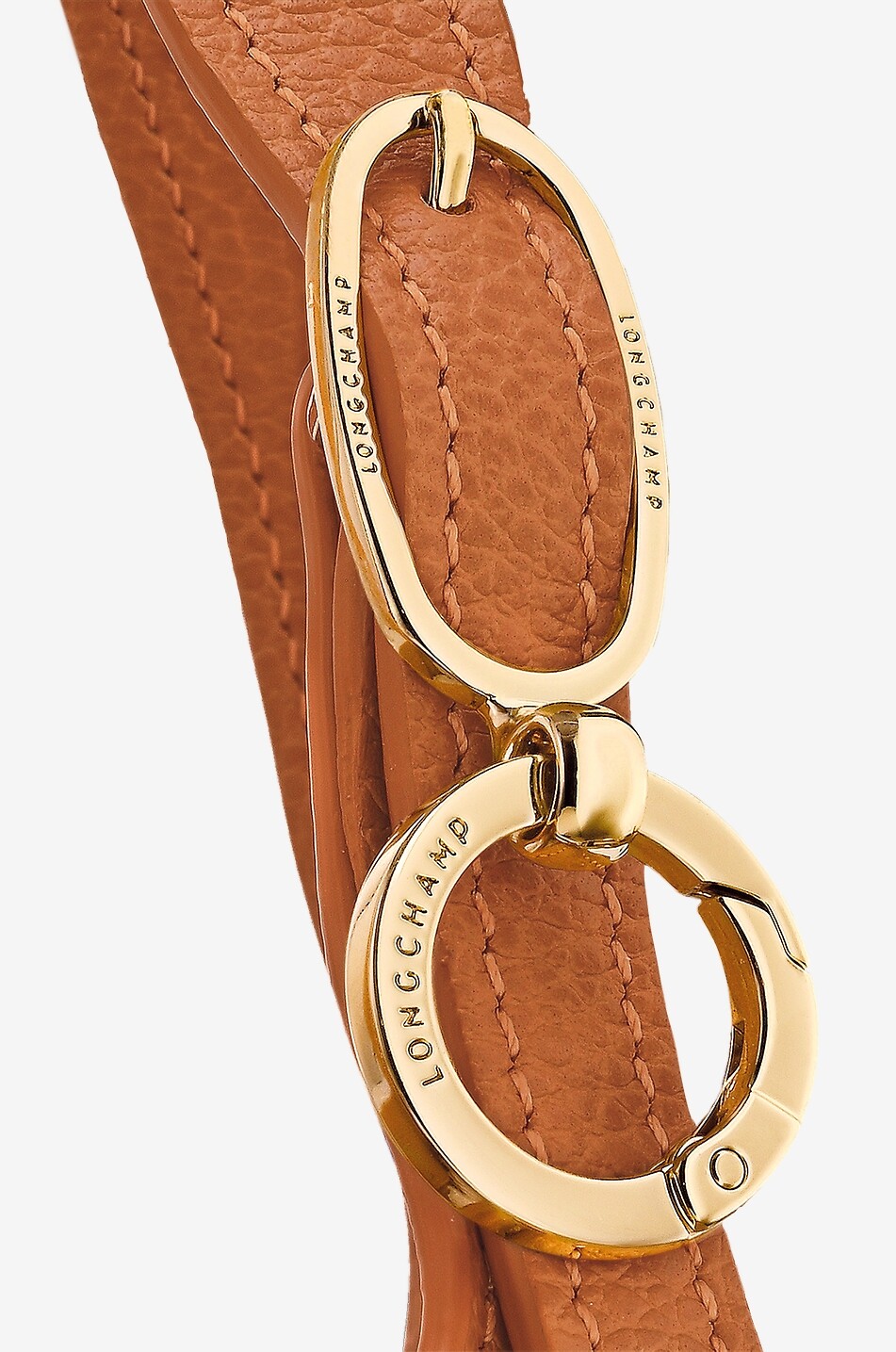 LONGCHAMP Sac à main arrondi en cuir grainé Le Foulonné S Femme ORANGE FONCÉ 7