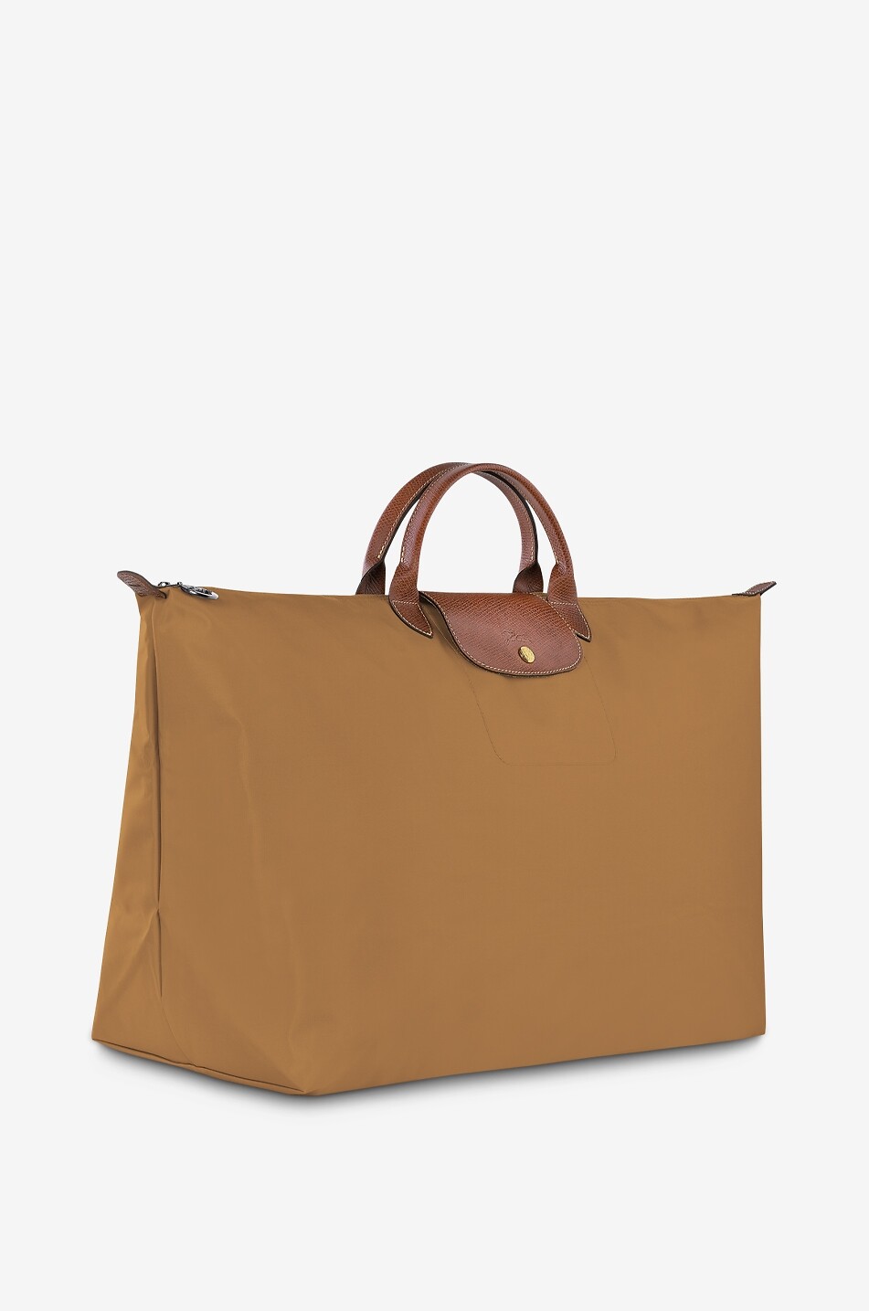 LONGCHAMP Le Pliage Original M canvas and leather travel bag Women COGNAC 2