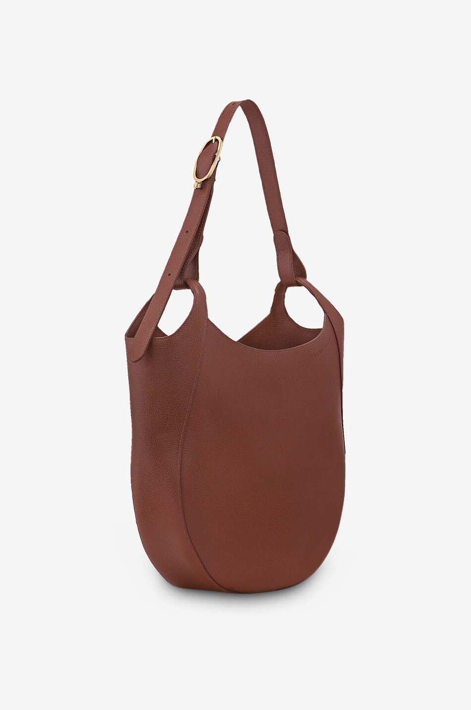 LONGCHAMP Abgerundete Schultertasche aus genarbtem Leder Le Foulonné L Damen BRAUN 2