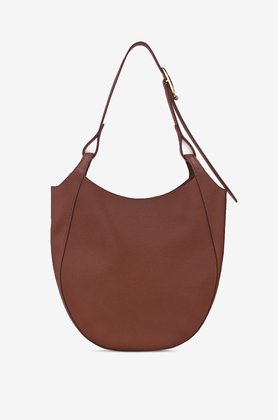 LONGCHAMP Abgerundete Schultertasche aus genarbtem Leder Le Foulonné L Damen BRAUN 5